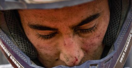 Dakar Rally driver closeup